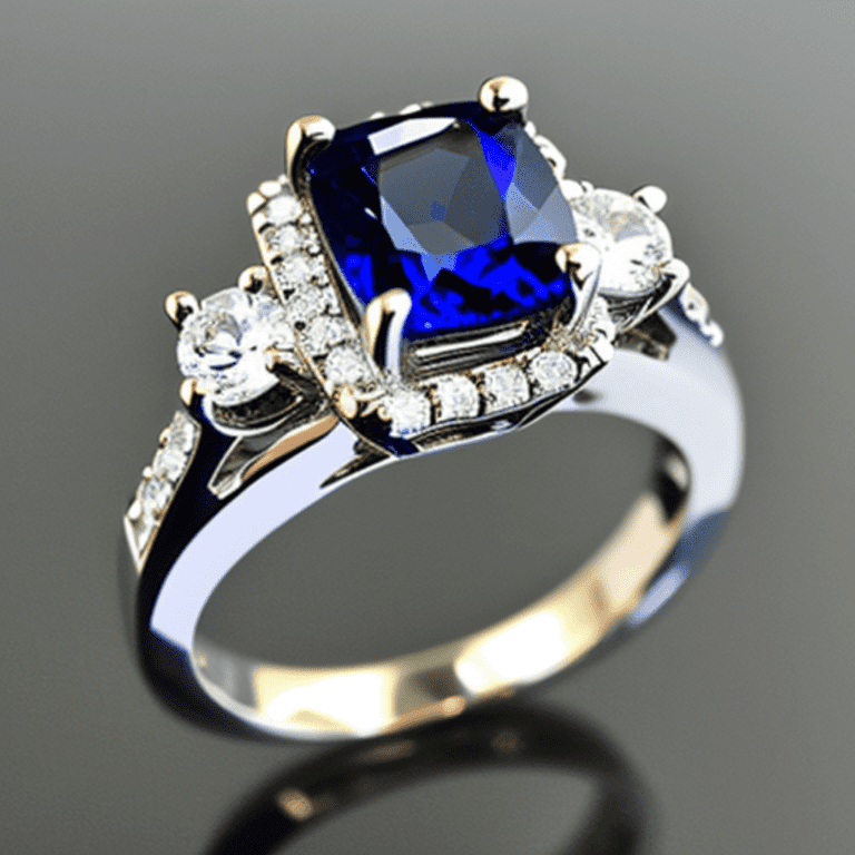 Example of Diamond Engagement Rings with Sapphires
